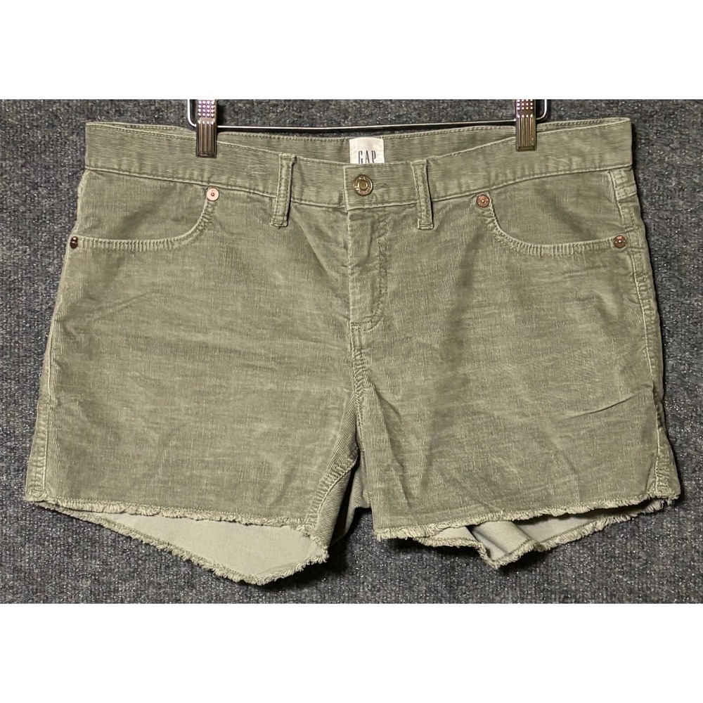 Gap Womens 12 Shorts Sage Green Corduroy Raw Hem